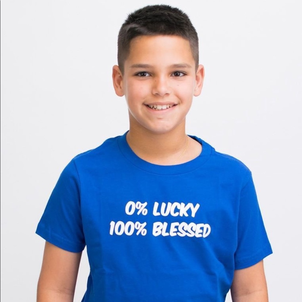 0% Lucky / 100% Blessed T- Shirt ( Unisex Kids )